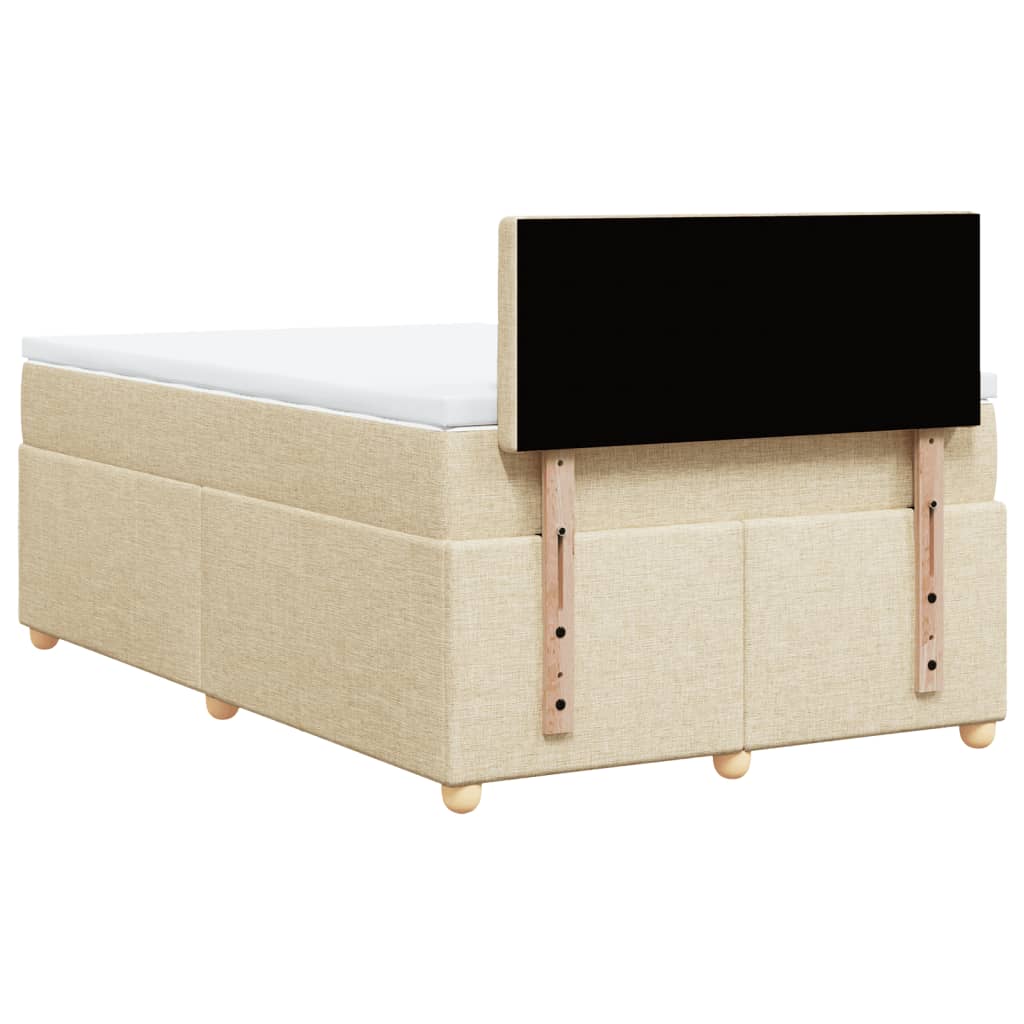 vidaXL Κρεβάτι Boxspring με Στρώμα Κρεμ 120x200 εκ. Υφασμάτινο