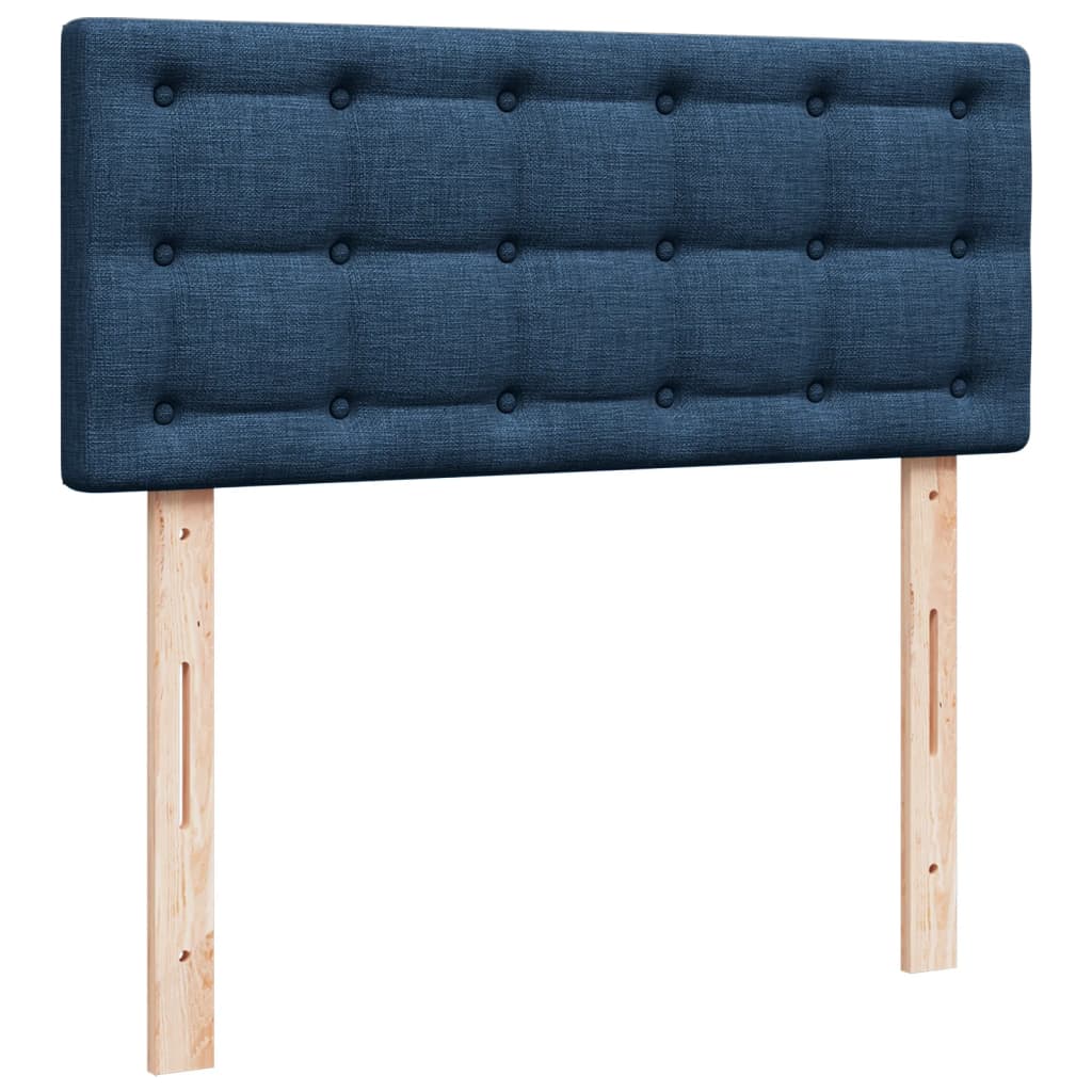 vidaXL Κρεβάτι Boxspring με Στρώμα Μπλε 120x200 εκ. Υφασμάτινο