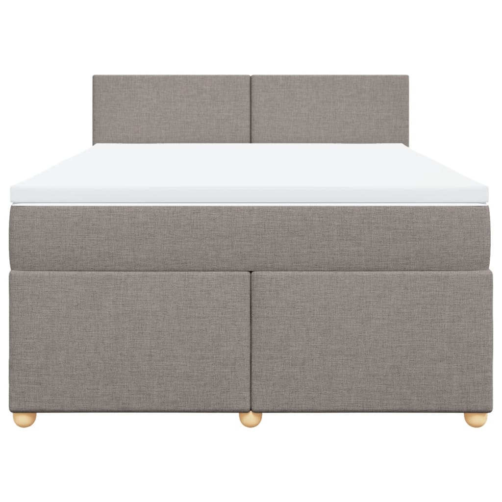 vidaXL Κρεβάτι Boxspring με Στρώμα Taupe 140x190 εκ. Υφασμάτινο