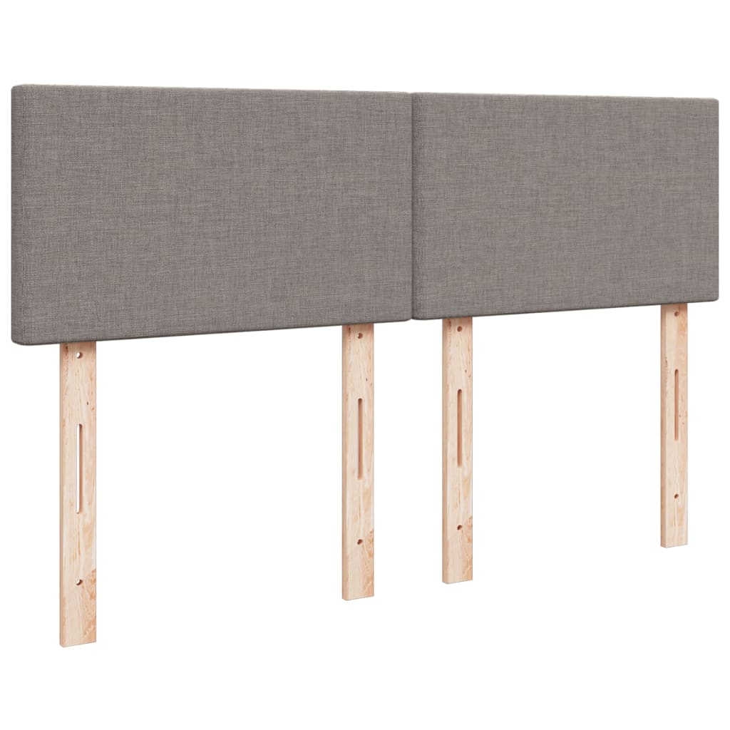 vidaXL Κρεβάτι Boxspring με Στρώμα Taupe 140x190 εκ. Υφασμάτινο