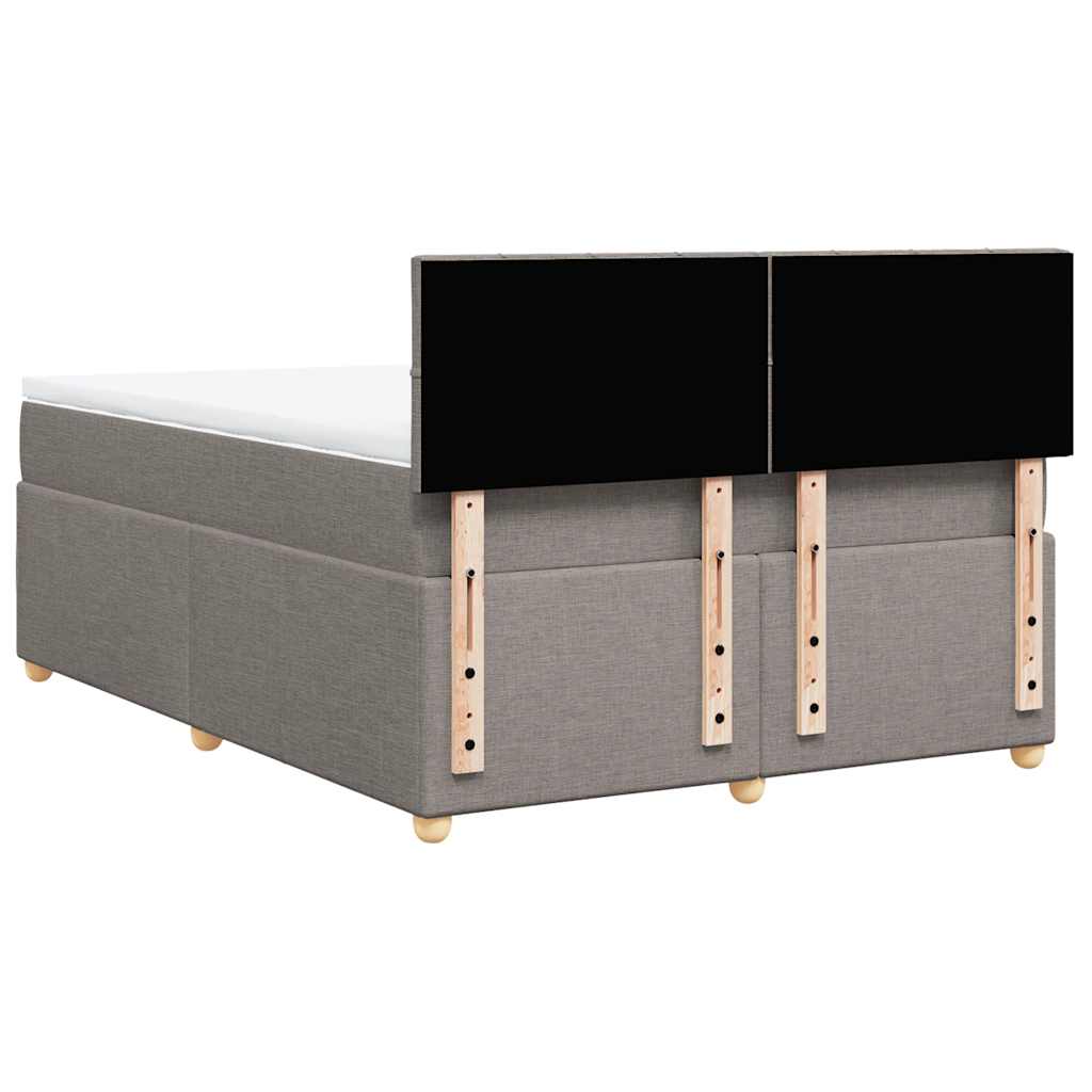 vidaXL Κρεβάτι Boxspring με Στρώμα Taupe 140x190 εκ. Υφασμάτινο