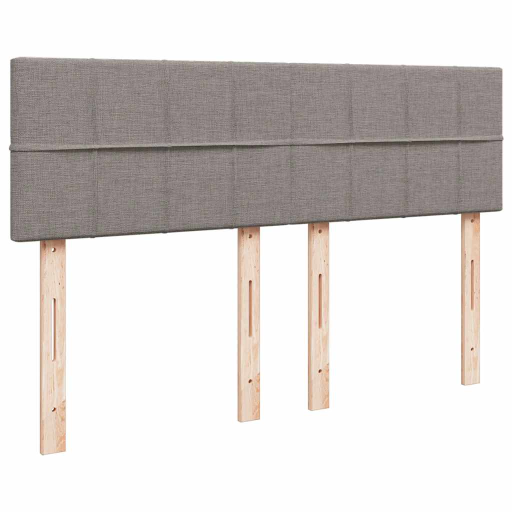 vidaXL Κρεβάτι Boxspring με Στρώμα Taupe 140x190 εκ. Υφασμάτινο