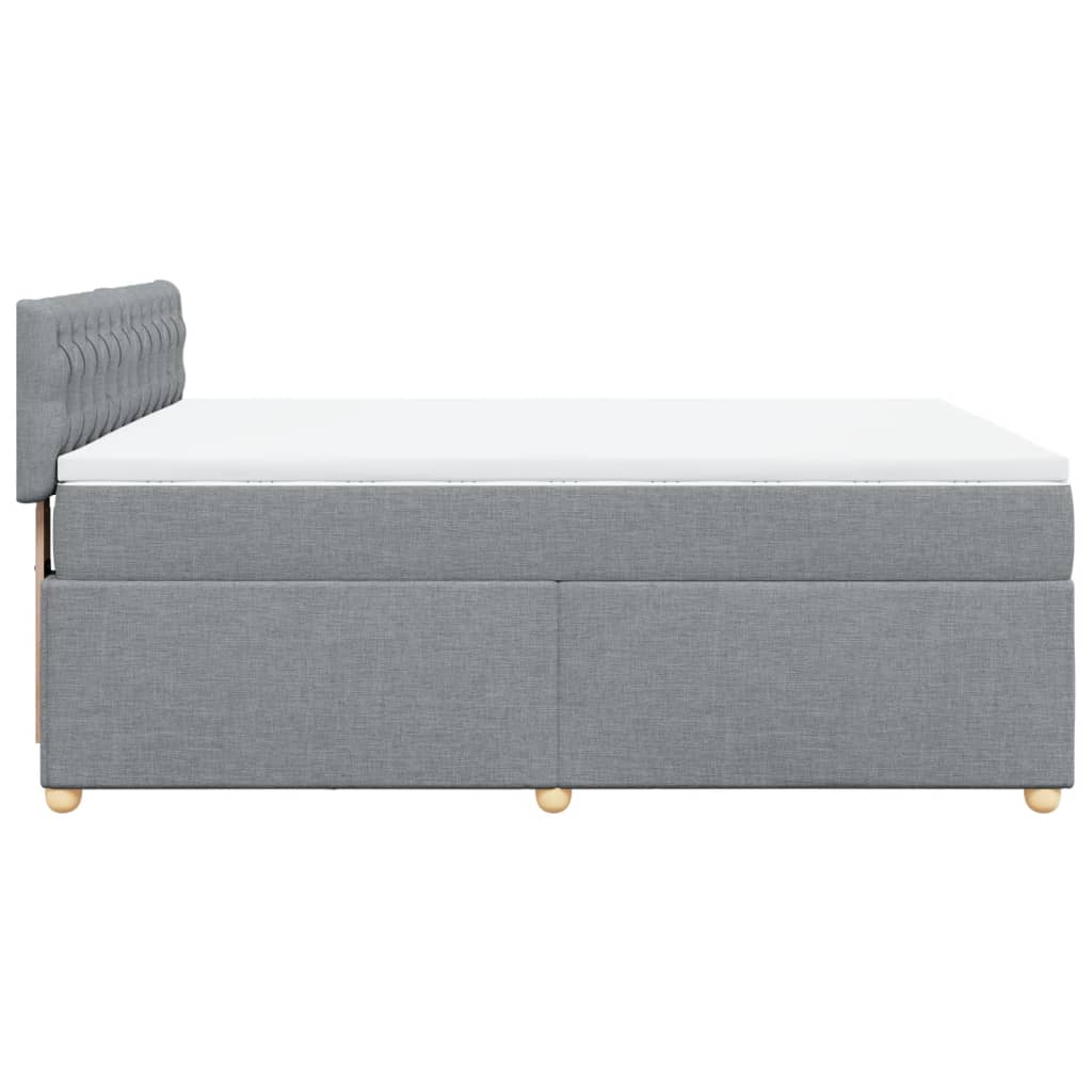 vidaXL Κρεβάτι Boxspring με Στρώμα Ανοιχτό Γκρι 140x190 εκ. Υφασμάτινο