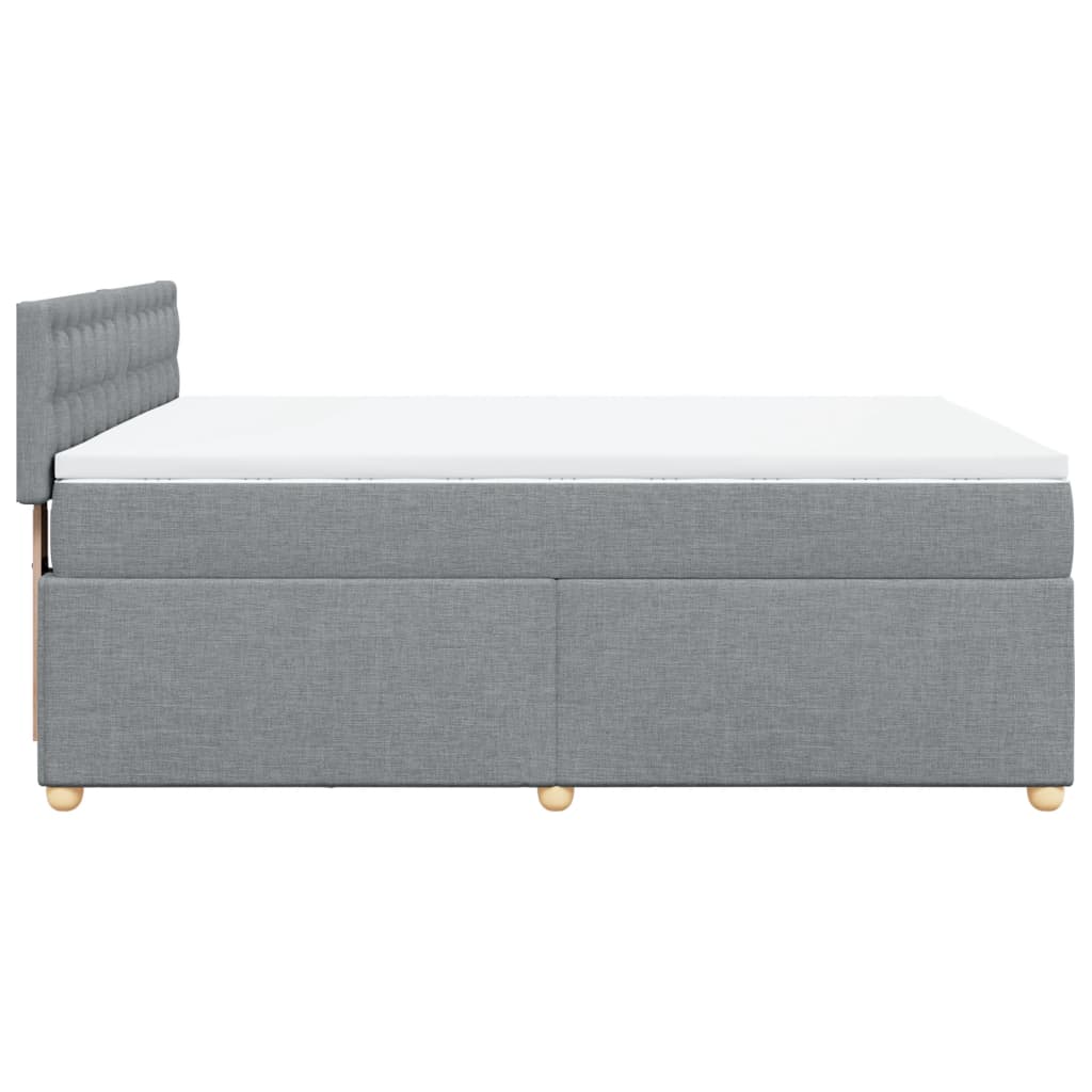 vidaXL Κρεβάτι Boxspring με Στρώμα Ανοιχτό Γκρι 140x190 εκ. Υφασμάτινο