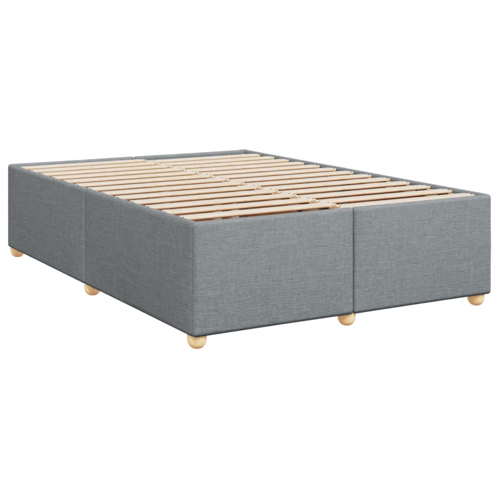vidaXL Κρεβάτι Boxspring με Στρώμα Ανοιχτό Γκρι 140x190 εκ. Υφασμάτινο
