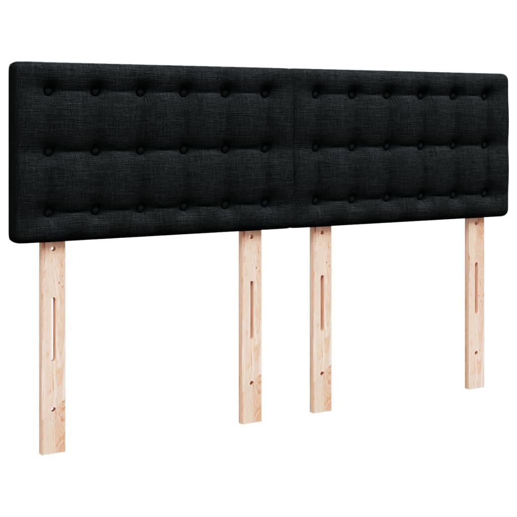 vidaXL Κρεβάτι Boxspring με Στρώμα Μαύρο 140x190 εκ. Υφασμάτινο