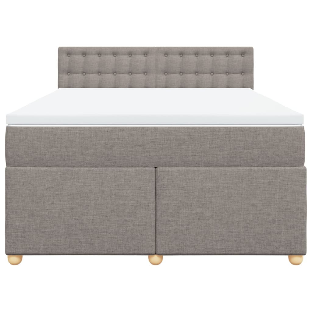 vidaXL Κρεβάτι Boxspring με Στρώμα Taupe 140x190 εκ. Υφασμάτινο