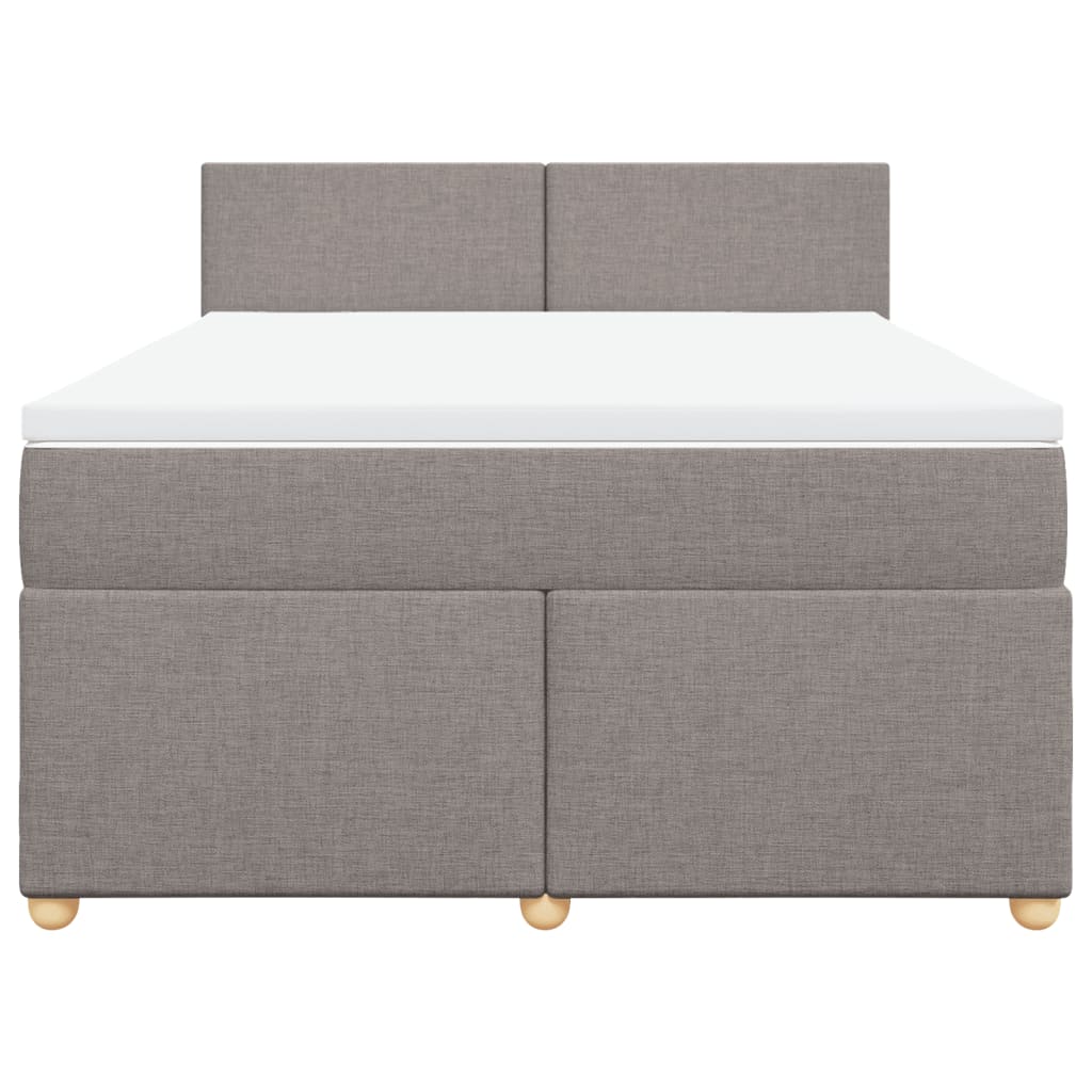 vidaXL Κρεβάτι Boxspring με Στρώμα Taupe 140x200 εκ. Υφασμάτινο