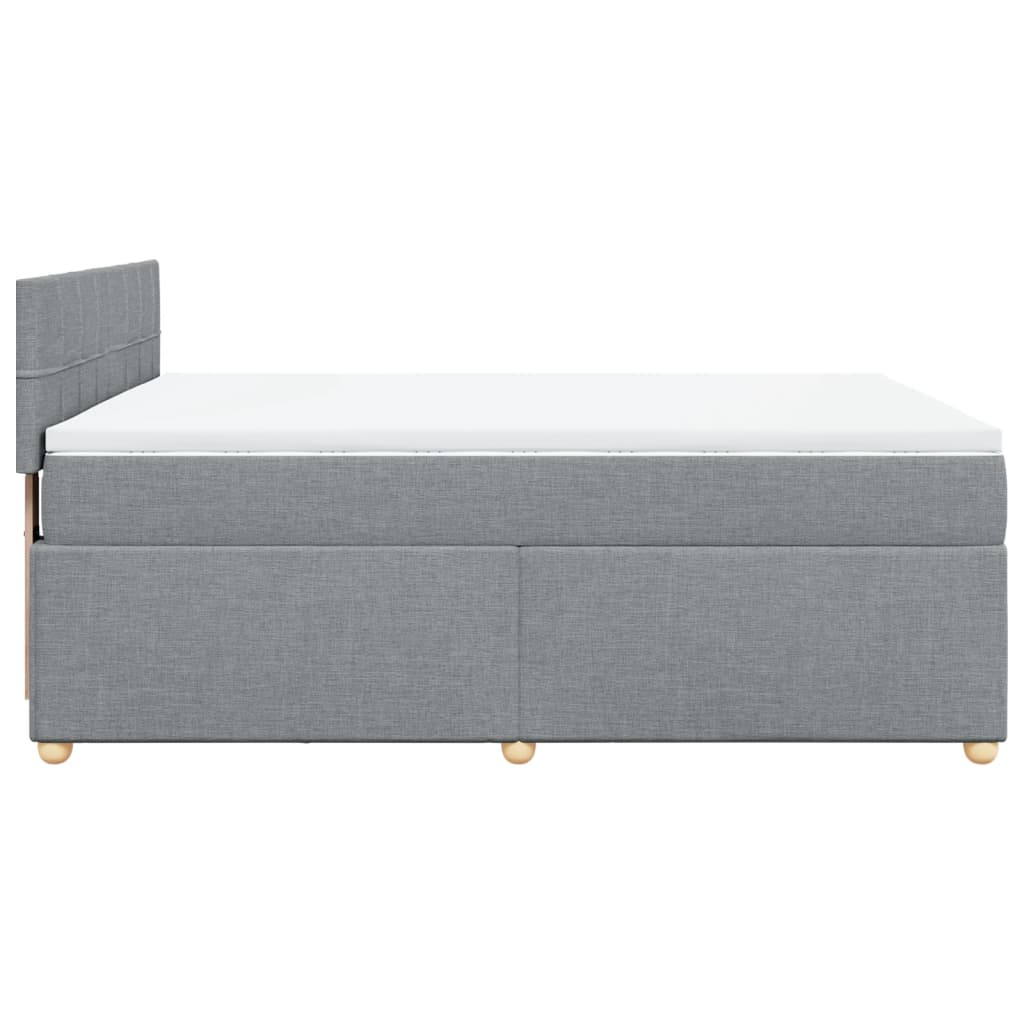 vidaXL Κρεβάτι Boxspring με Στρώμα Ανοιχτό Γκρι 140x200 εκ. Υφασμάτινο