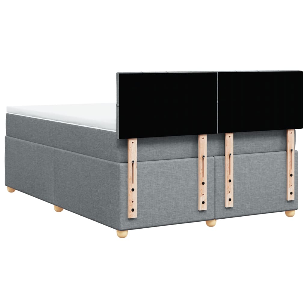 vidaXL Κρεβάτι Boxspring με Στρώμα Ανοιχτό Γκρι 140x200 εκ. Υφασμάτινο