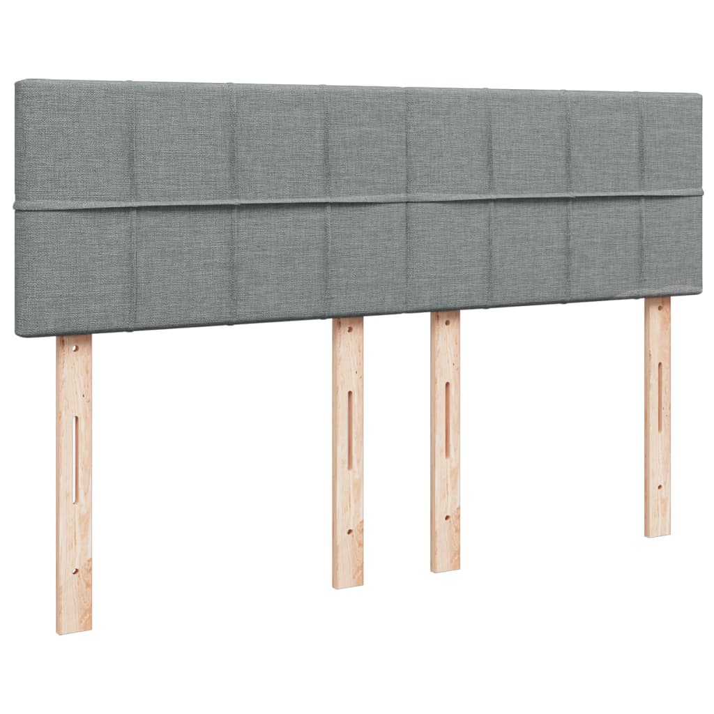 vidaXL Κρεβάτι Boxspring με Στρώμα Ανοιχτό Γκρι 140x200 εκ. Υφασμάτινο