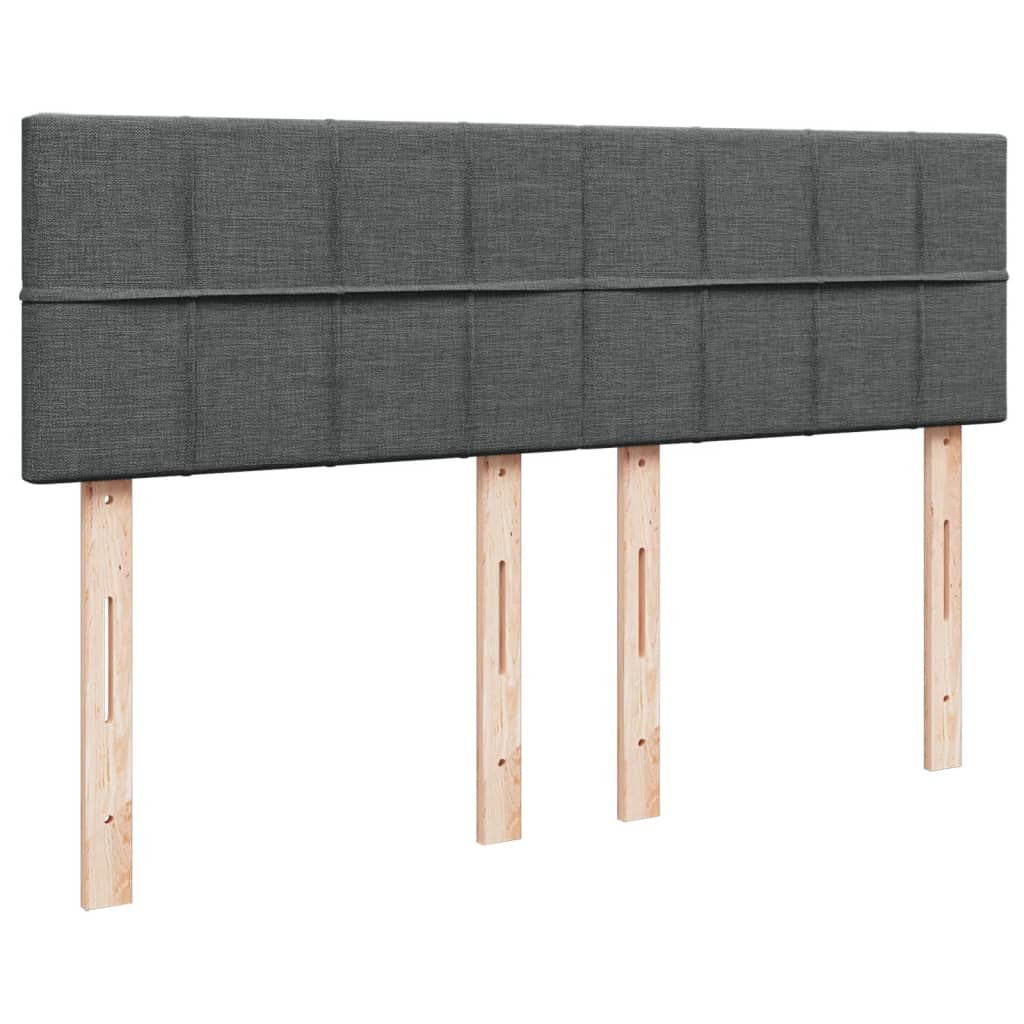 vidaXL Κρεβάτι Boxspring με Στρώμα Σκούρο Γκρι 140x200 εκ Υφασμάτινο