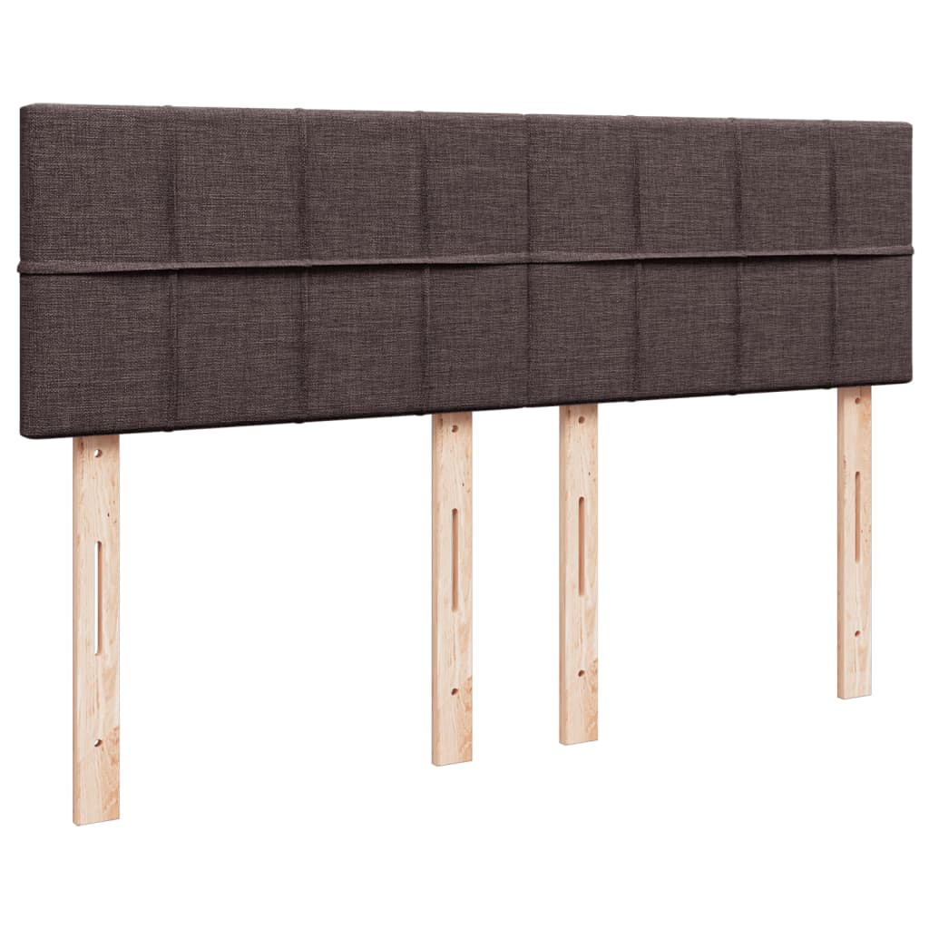 vidaXL Κρεβάτι Boxspring με Στρώμα Σκούρο Καφέ 140x200 εκ Υφασμάτινο