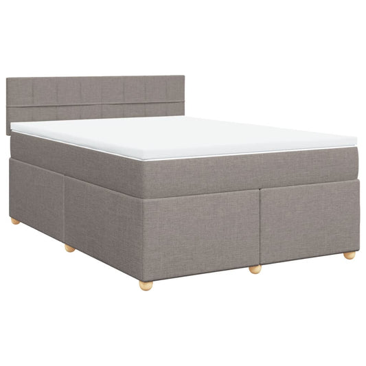 vidaXL Κρεβάτι Boxspring με Στρώμα Taupe 140x200 εκ. Υφασμάτινο