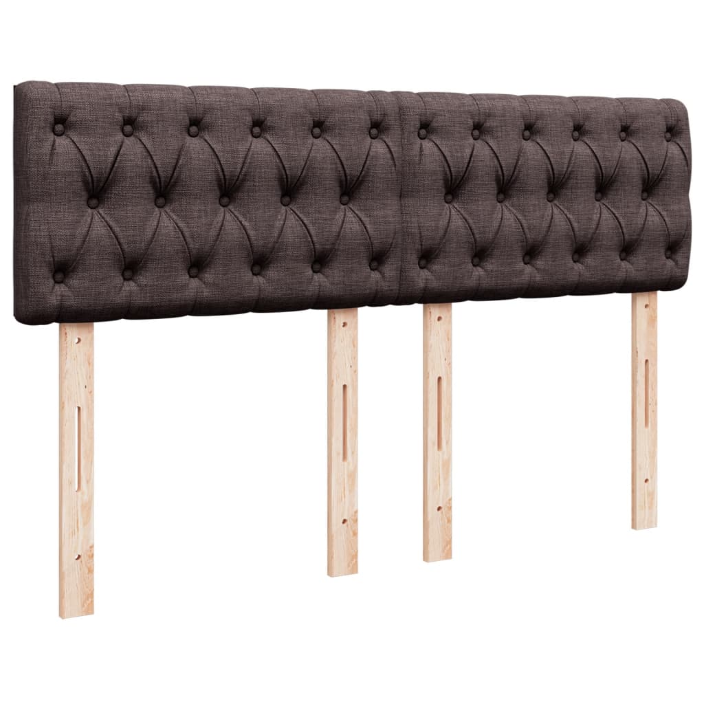 vidaXL Κρεβάτι Boxspring με Στρώμα Σκούρο Καφέ 140x200 εκ Υφασμάτινο