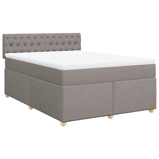 vidaXL Κρεβάτι Boxspring με Στρώμα Taupe 140x200 εκ. Υφασμάτινο