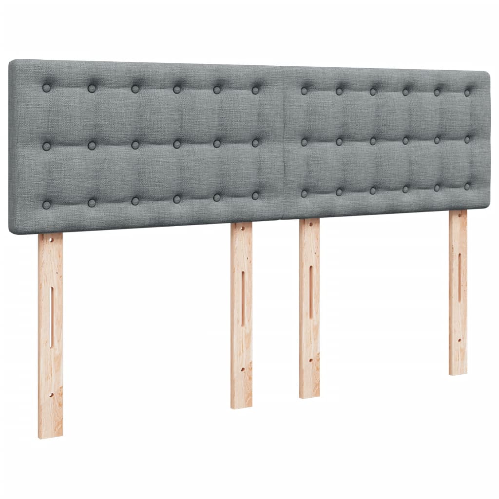 vidaXL Κρεβάτι Boxspring με Στρώμα Ανοιχτό Γκρι 140x200 εκ. Υφασμάτινο