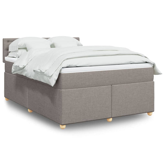 vidaXL Κρεβάτι Boxspring με Στρώμα Taupe 140x200 εκ. Υφασμάτινο