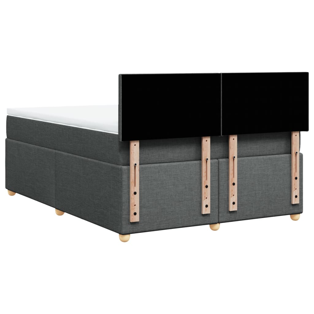 vidaXL Κρεβάτι Boxspring με Στρώμα Σκούρο Γκρι 160x200 εκ Υφασμάτινο