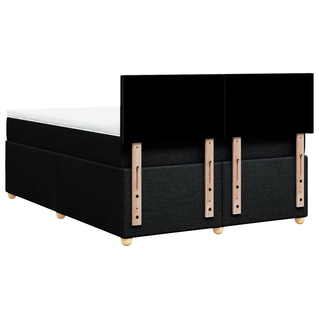 vidaXL Κρεβάτι Boxspring με Στρώμα Μαύρο 160x200 εκ. Υφασμάτινο