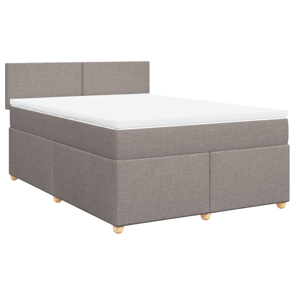 vidaXL Κρεβάτι Boxspring με Στρώμα Taupe 160x200 εκ. Υφασμάτινο