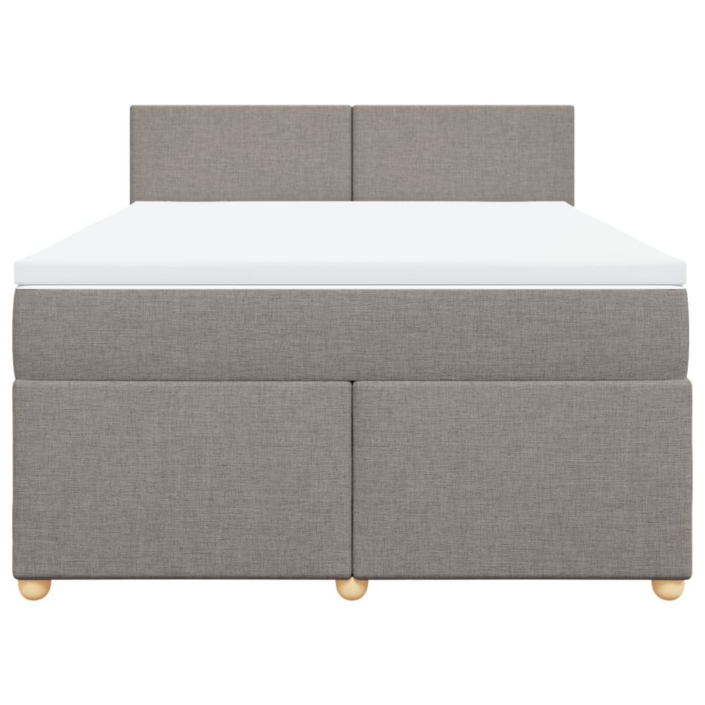 vidaXL Κρεβάτι Boxspring με Στρώμα Taupe 160x200 εκ. Υφασμάτινο