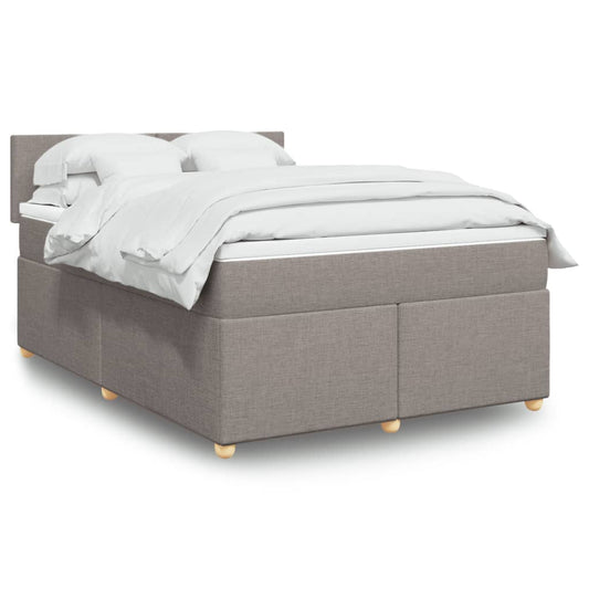 vidaXL Κρεβάτι Boxspring με Στρώμα Taupe 160x200 εκ. Υφασμάτινο