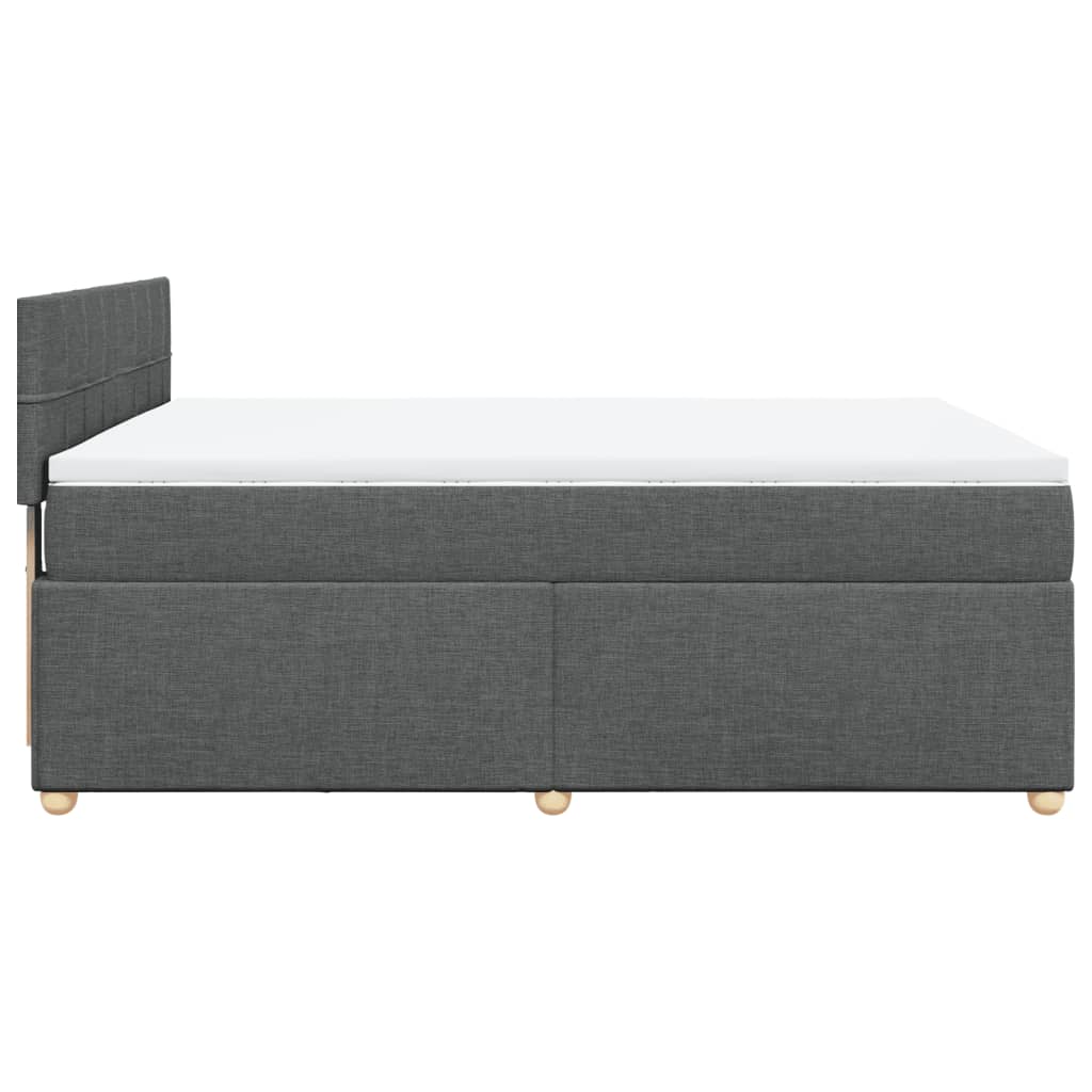 vidaXL Κρεβάτι Boxspring με Στρώμα Σκούρο Γκρι 160x200 εκ Υφασμάτινο