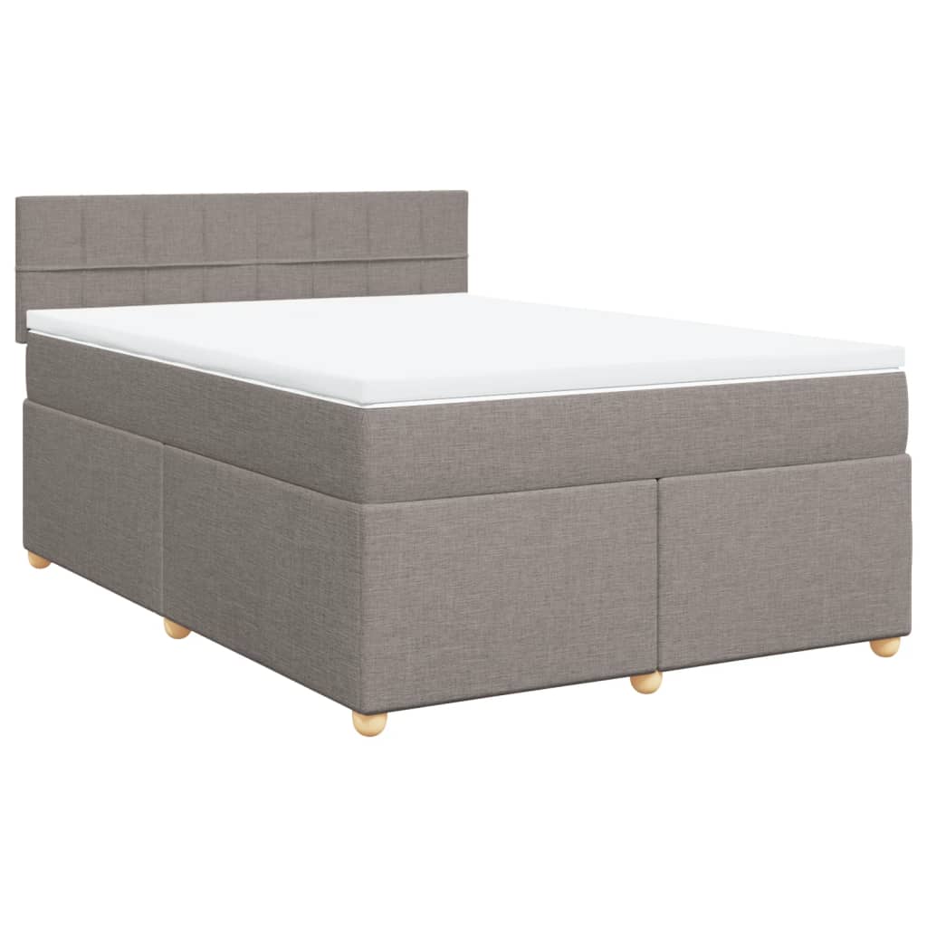 vidaXL Κρεβάτι Boxspring με Στρώμα Taupe 160x200 εκ. Υφασμάτινο