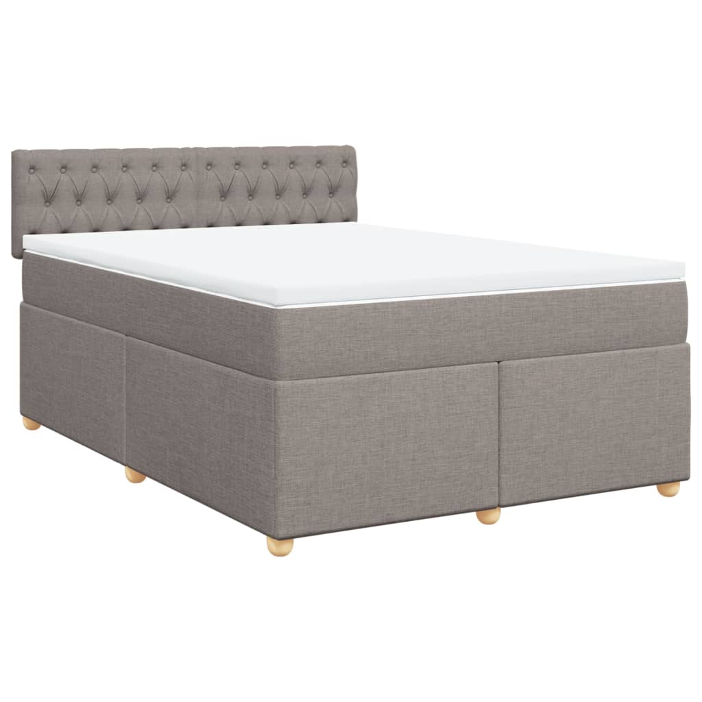 vidaXL Κρεβάτι Boxspring με Στρώμα Taupe 160x200 εκ. Υφασμάτινο
