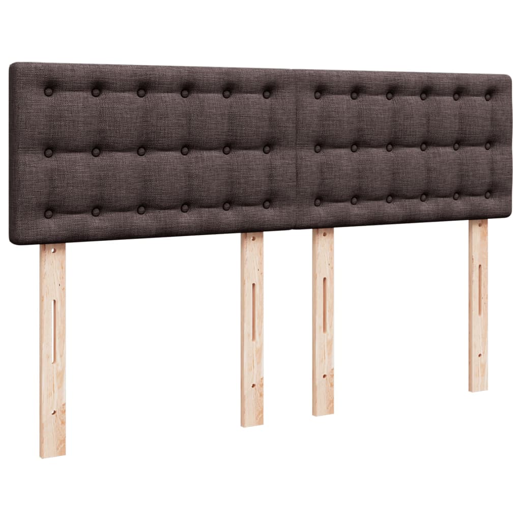 vidaXL Κρεβάτι Boxspring με Στρώμα Σκούρο Καφέ 160x200 εκ Υφασμάτινο