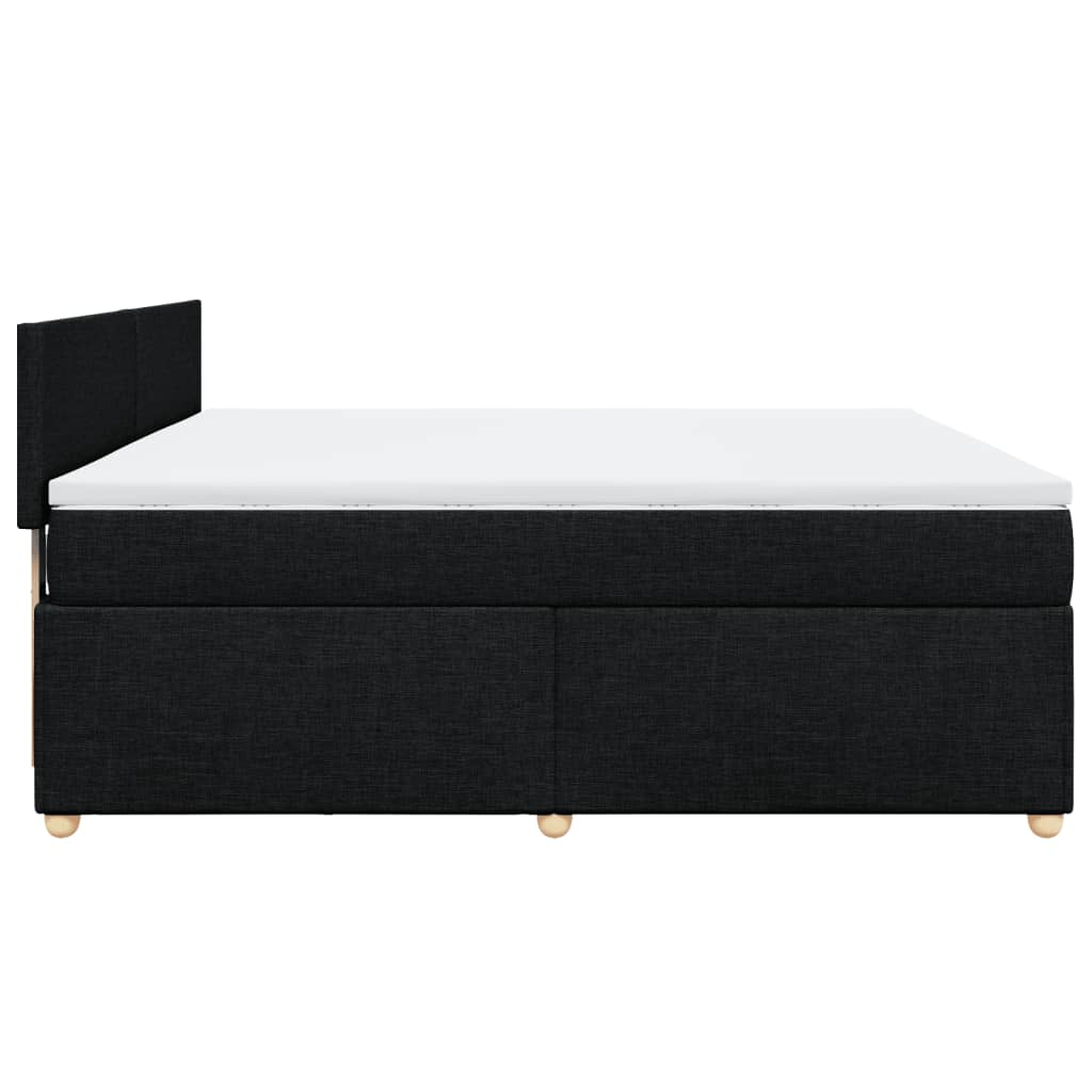 vidaXL Κρεβάτι Boxspring με Στρώμα Μαύρο 180x200 εκ. Υφασμάτινο