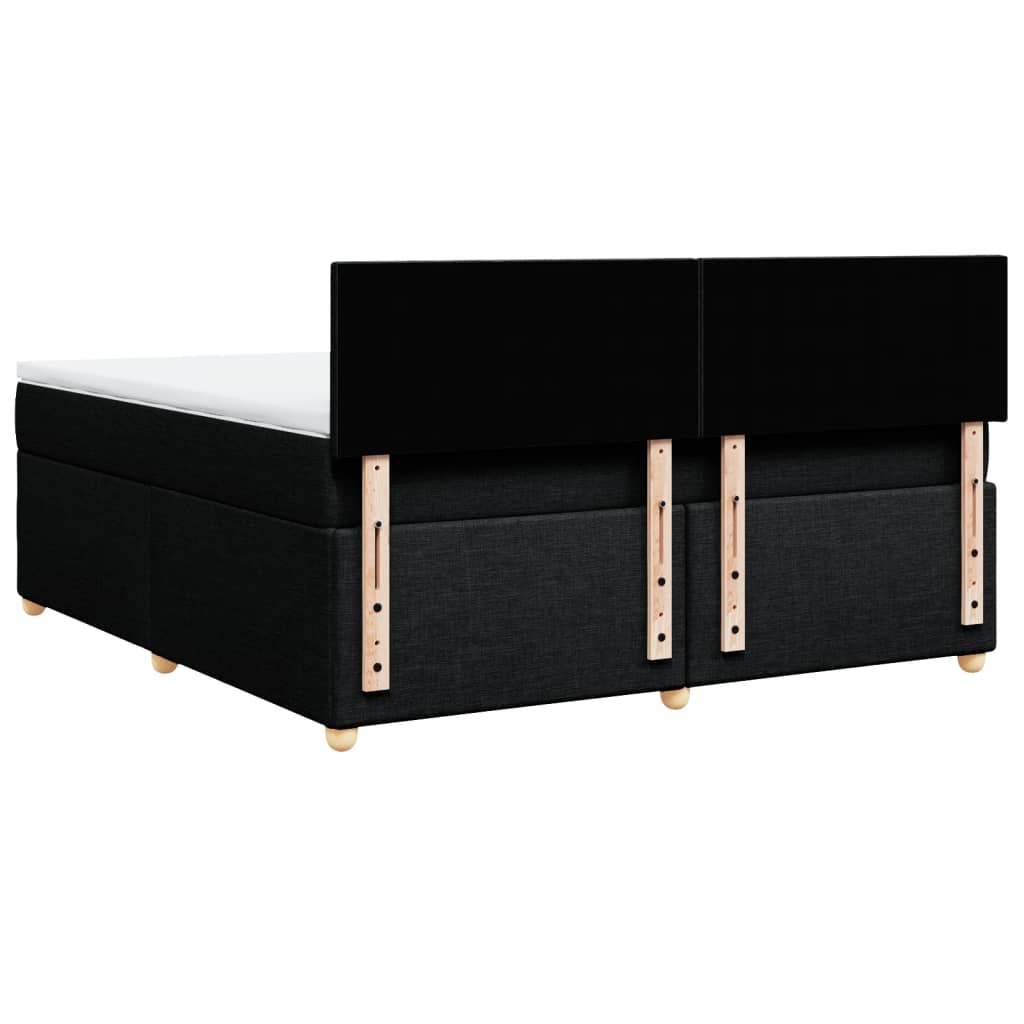 vidaXL Κρεβάτι Boxspring με Στρώμα Μαύρο 180x200 εκ. Υφασμάτινο