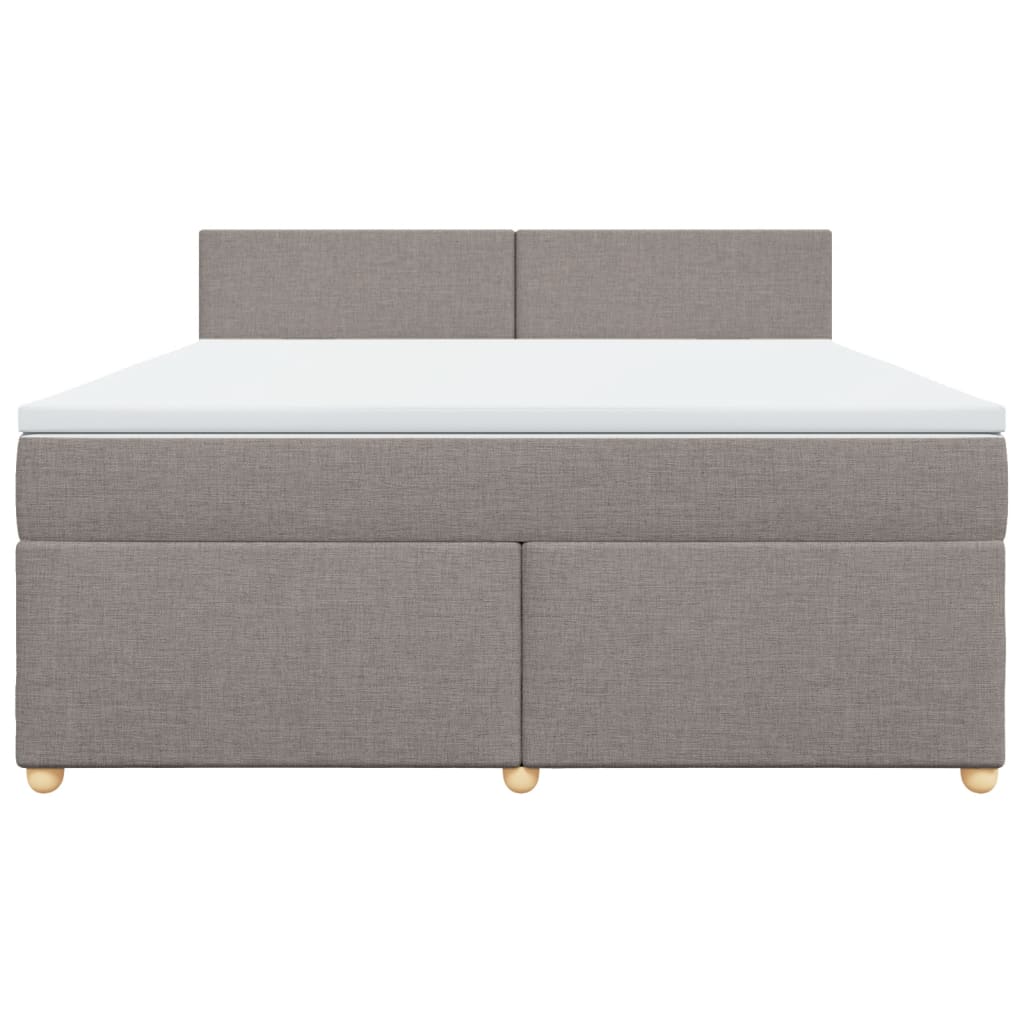 vidaXL Κρεβάτι Boxspring με Στρώμα Taupe 180x200 εκ. Υφασμάτινο
