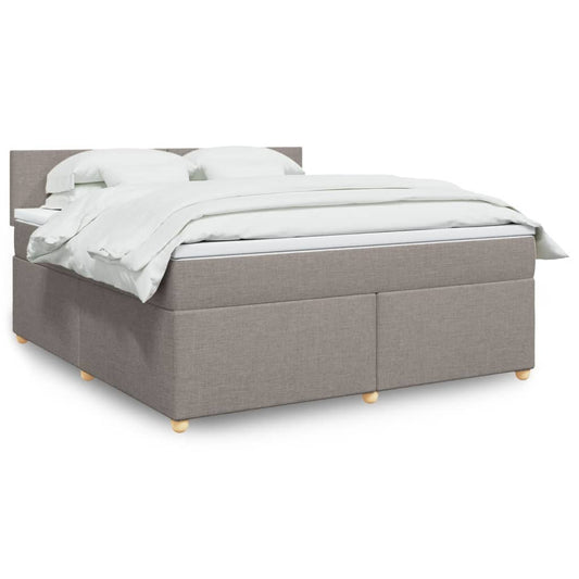 vidaXL Κρεβάτι Boxspring με Στρώμα Taupe 180x200 εκ. Υφασμάτινο