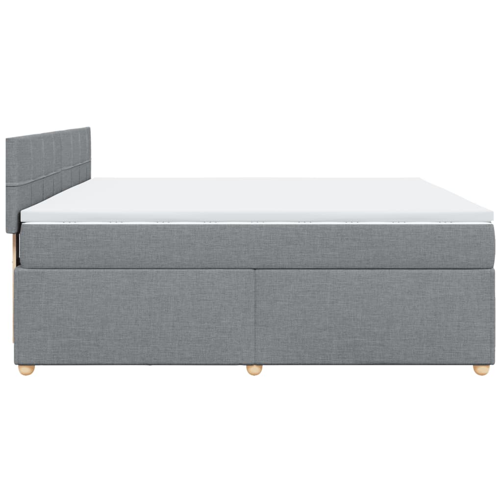 vidaXL Κρεβάτι Boxspring με Στρώμα Ανοιχτό Γκρι 180x200 εκ. Υφασμάτινο