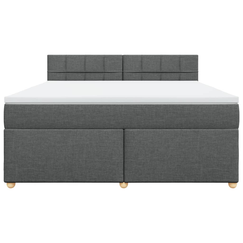 vidaXL Κρεβάτι Boxspring με Στρώμα Σκούρο Γκρι 180x200 εκ Υφασμάτιν