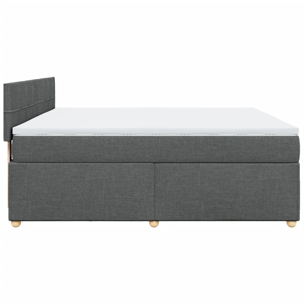 vidaXL Κρεβάτι Boxspring με Στρώμα Σκούρο Γκρι 180x200 εκ Υφασμάτιν