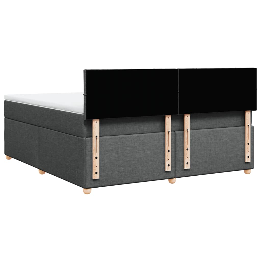 vidaXL Κρεβάτι Boxspring με Στρώμα Σκούρο Γκρι 180x200 εκ Υφασμάτιν