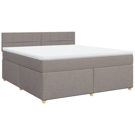 vidaXL Κρεβάτι Boxspring με Στρώμα Taupe 180x200 εκ. Υφασμάτινο