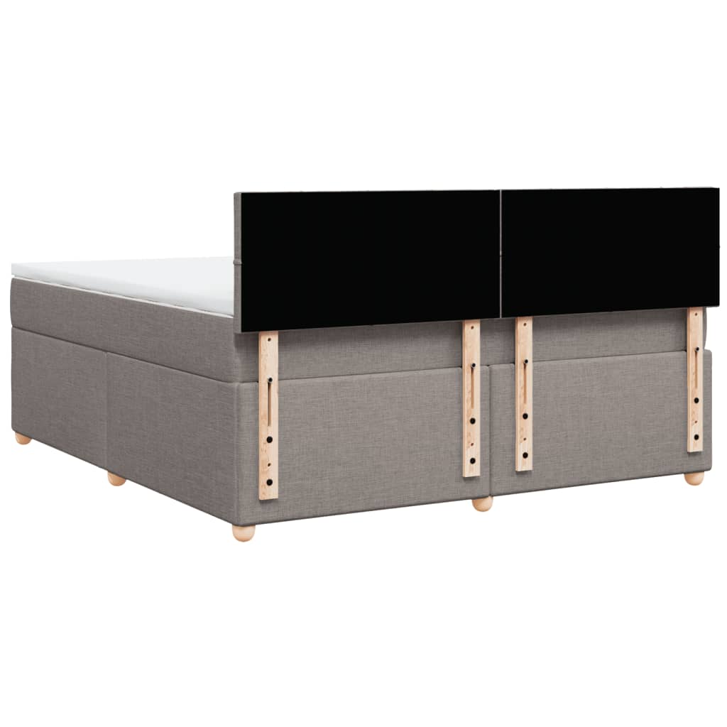 vidaXL Κρεβάτι Boxspring με Στρώμα Taupe 180x200 εκ. Υφασμάτινο