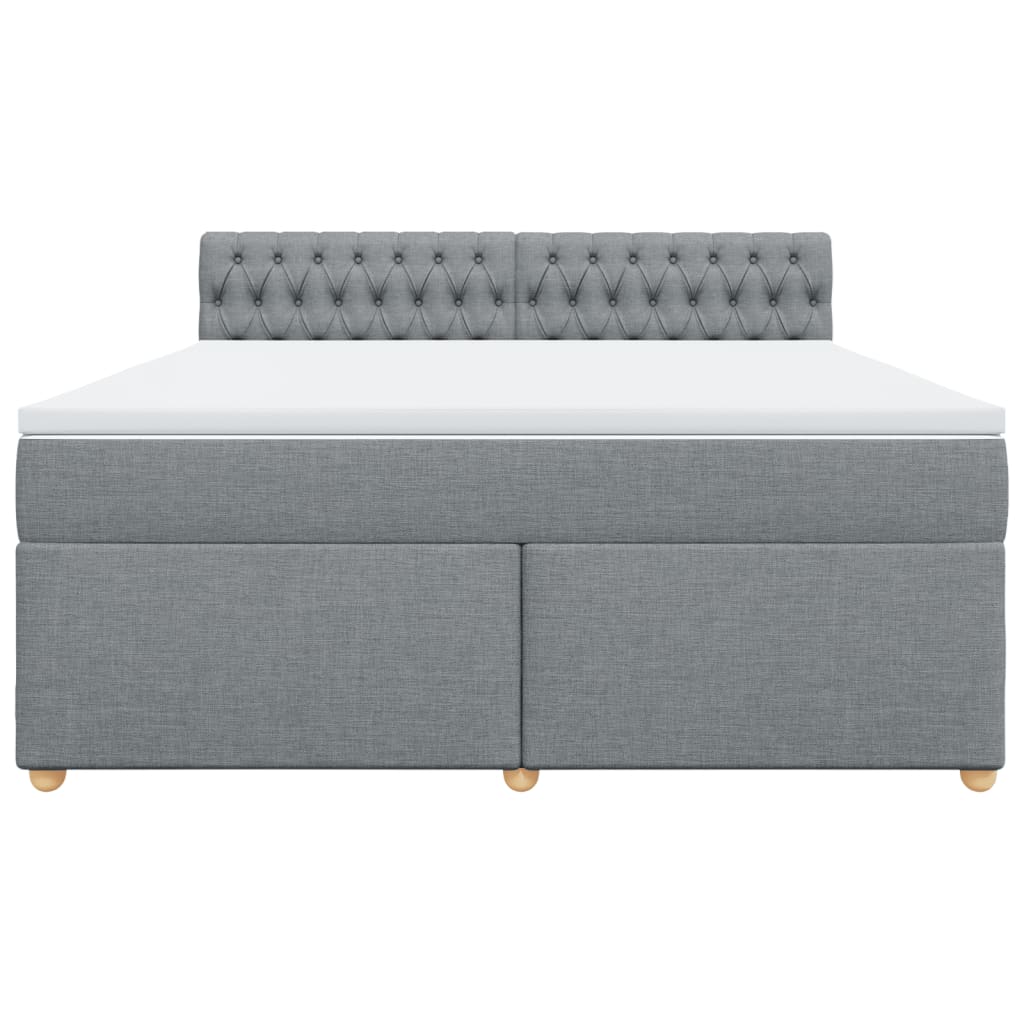 vidaXL Κρεβάτι Boxspring με Στρώμα Ανοιχτό Γκρι 180x200 εκ. Υφασμάτινο