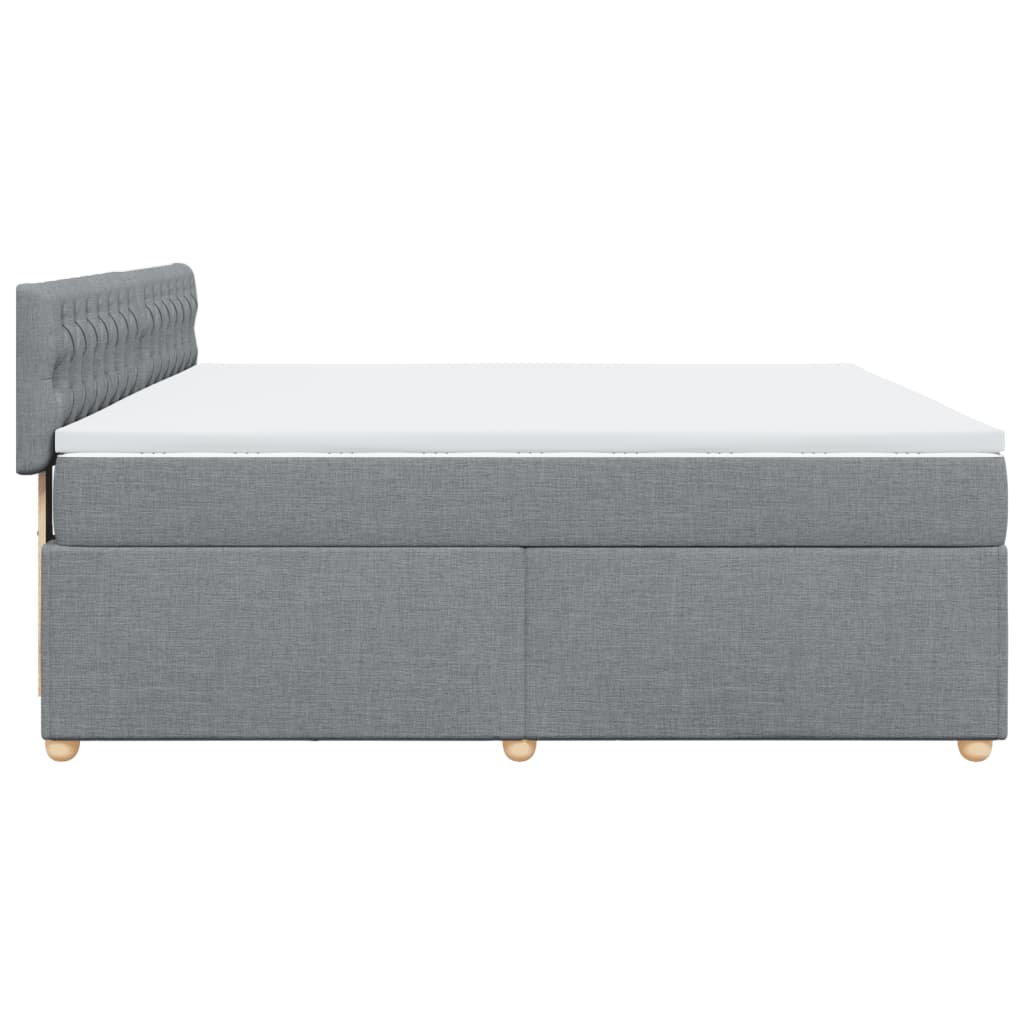vidaXL Κρεβάτι Boxspring με Στρώμα Ανοιχτό Γκρι 180x200 εκ. Υφασμάτινο