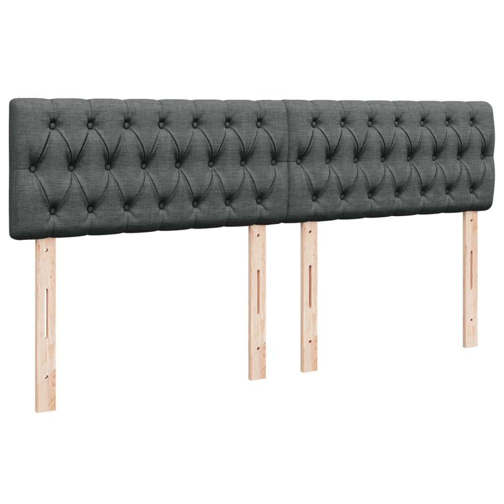 vidaXL Κρεβάτι Boxspring με Στρώμα Σκούρο Γκρι 180x200 εκ Υφασμάτιν