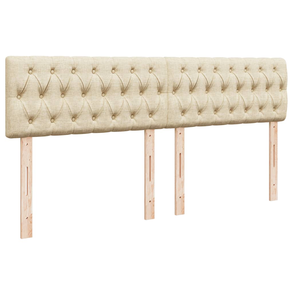 vidaXL Κρεβάτι Boxspring με Στρώμα Κρεμ 180x200 εκ. Υφασμάτινο