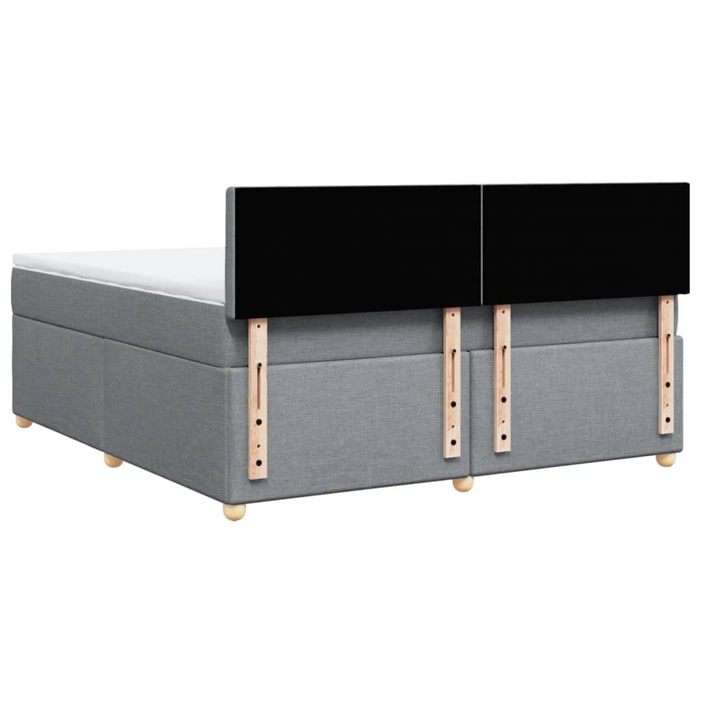 vidaXL Κρεβάτι Boxspring με Στρώμα Ανοιχτό Γκρι 180x200 εκ. Υφασμάτινο