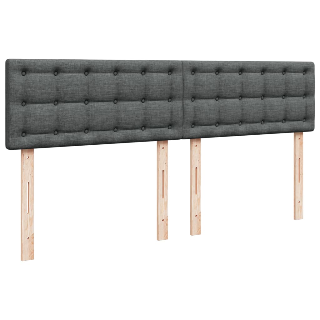 vidaXL Κρεβάτι Boxspring με Στρώμα Σκούρο Γκρι 180x200 εκ Υφασμάτιν