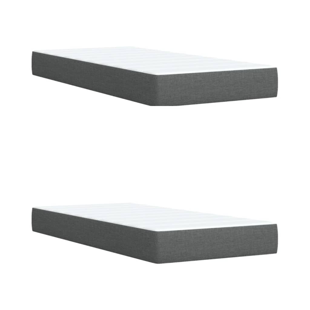 vidaXL Κρεβάτι Boxspring με Στρώμα Σκούρο Γκρι 200x200 εκ. Υφασμάτινο