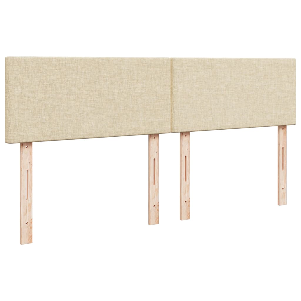vidaXL Κρεβάτι Boxspring με Στρώμα Κρεμ 200x200 εκ. Υφασμάτινο
