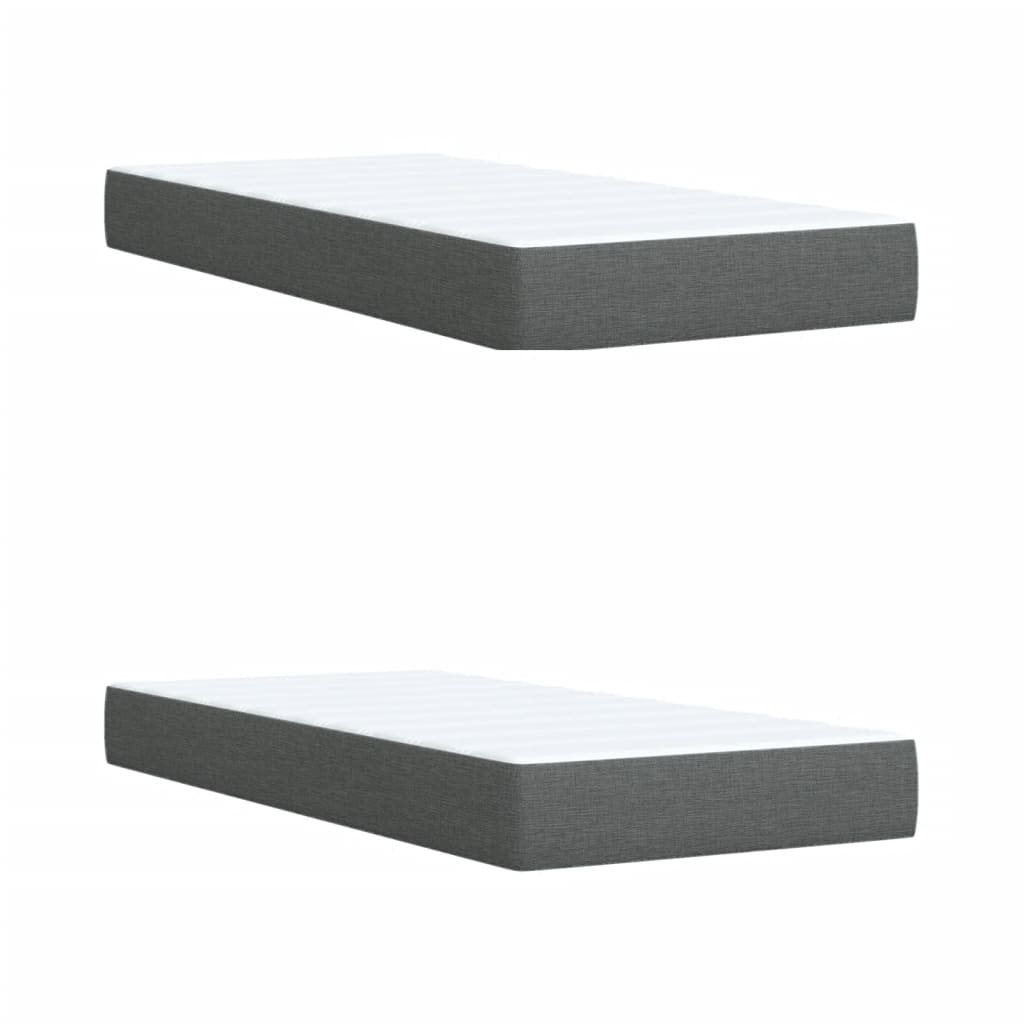 vidaXL Κρεβάτι Boxspring με Στρώμα Σκούρο Γκρι 200x200 εκ. Υφασμάτινο